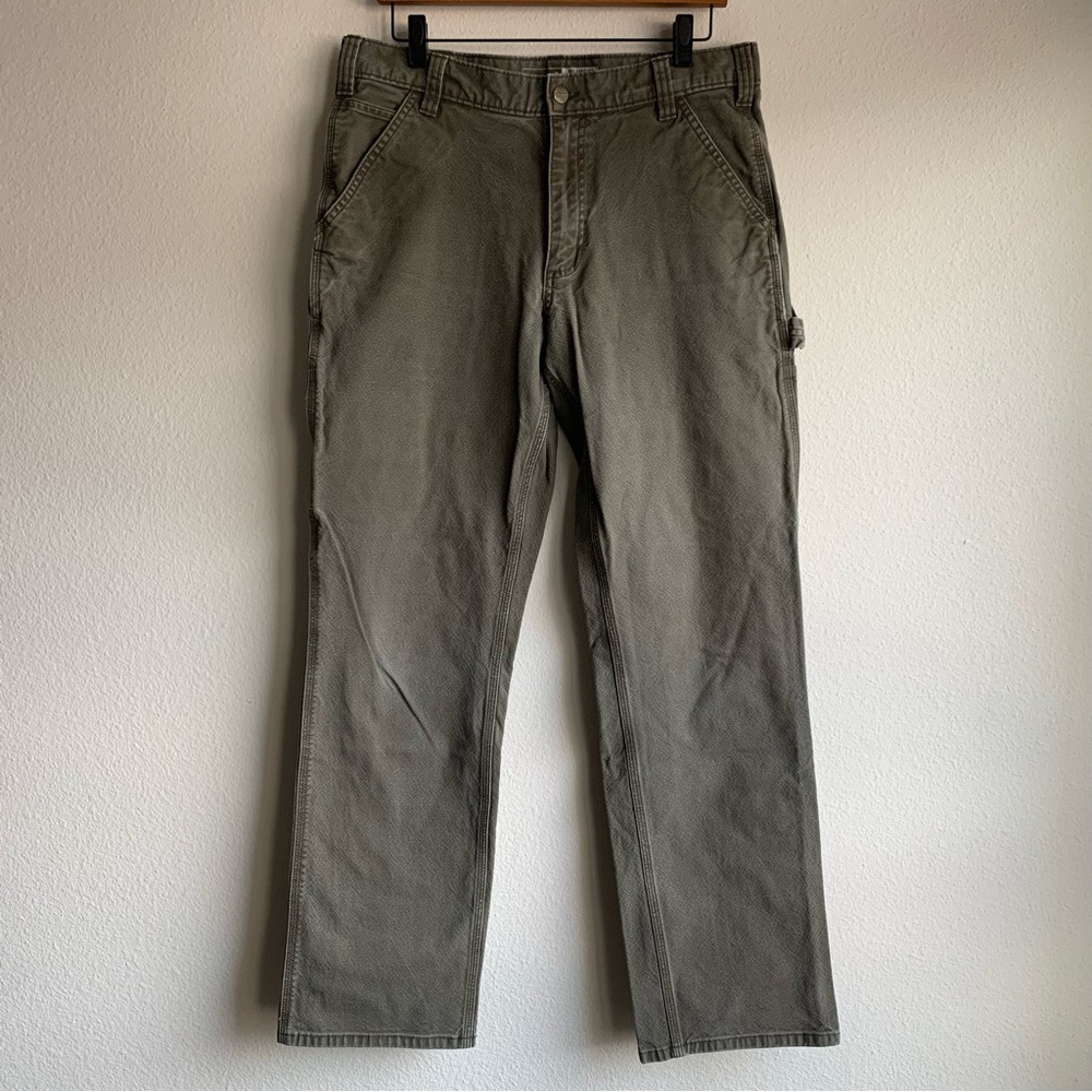 Carhartt Mens Relaxed Fit Utility Work Canvas Pants in Desert